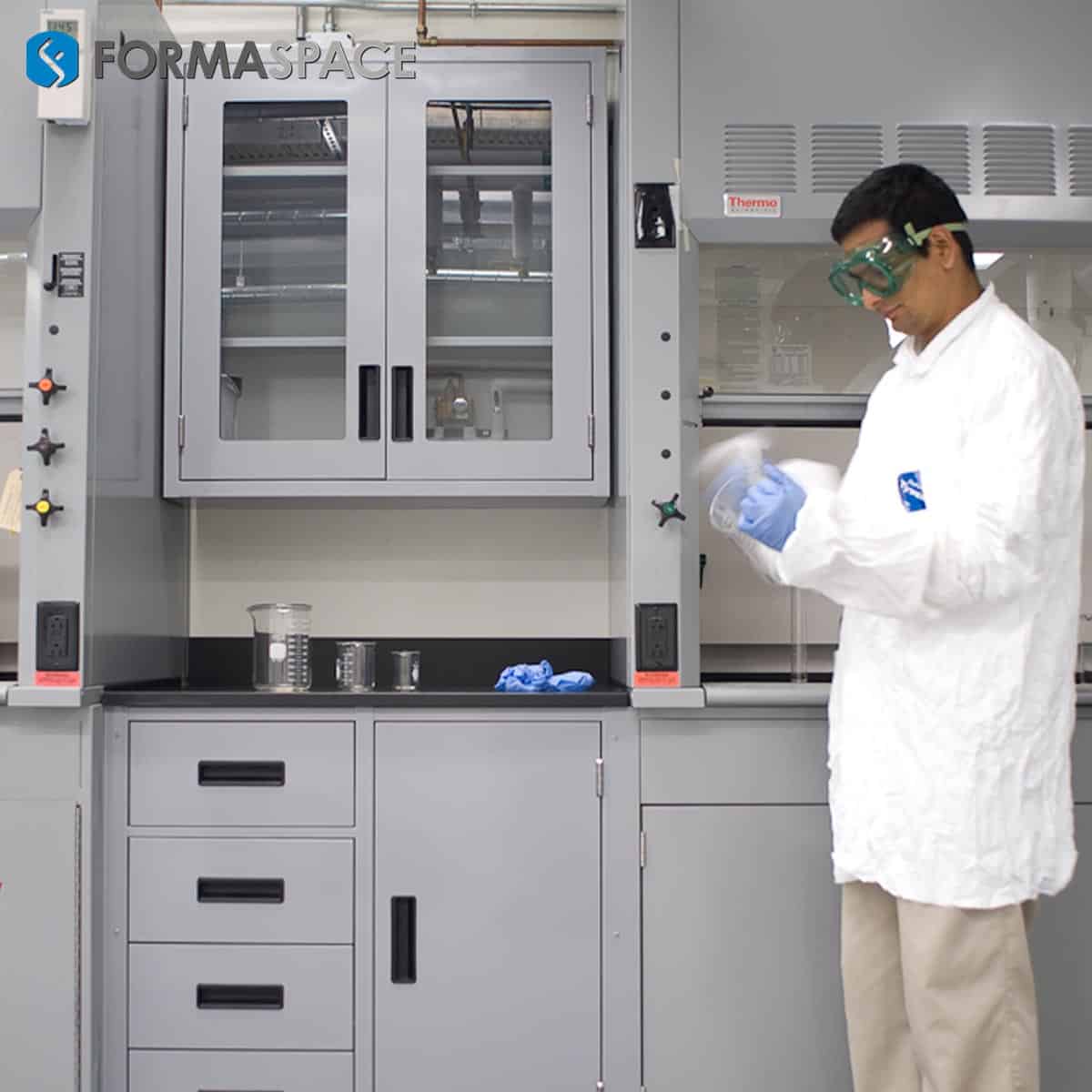 sample processing casework with fumehood