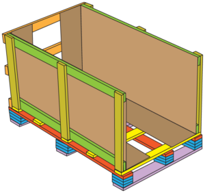 10 build trade show crates line other interior wall with cardboard