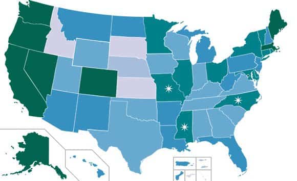 map of us state cannabis - image by wikipedia