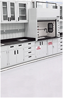 lab instrumentation casework with ventilation fumehood