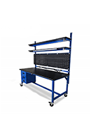 tool bench with louvred panel