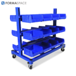 Mobile Bin Shelving Storage Unit
