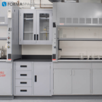 Cryogenics Custom Lab Benches with Lockable Cabinets for Each Student