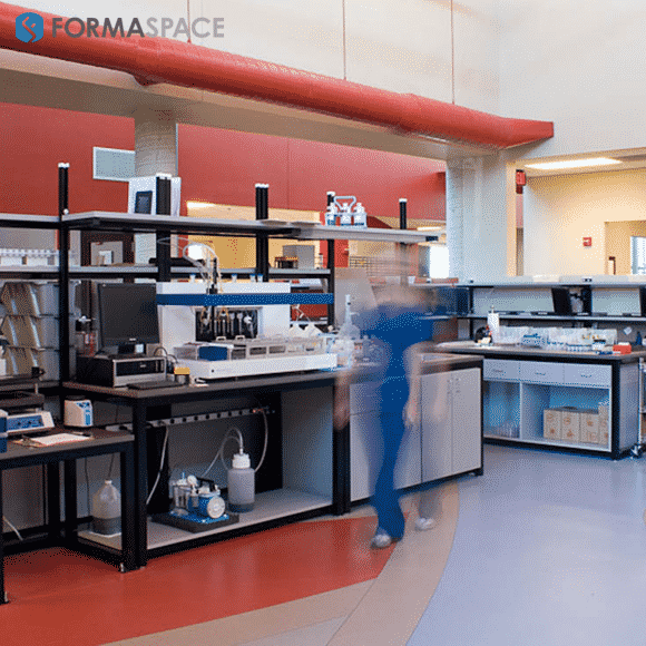 custom workbenches for a clinical testing laboratory