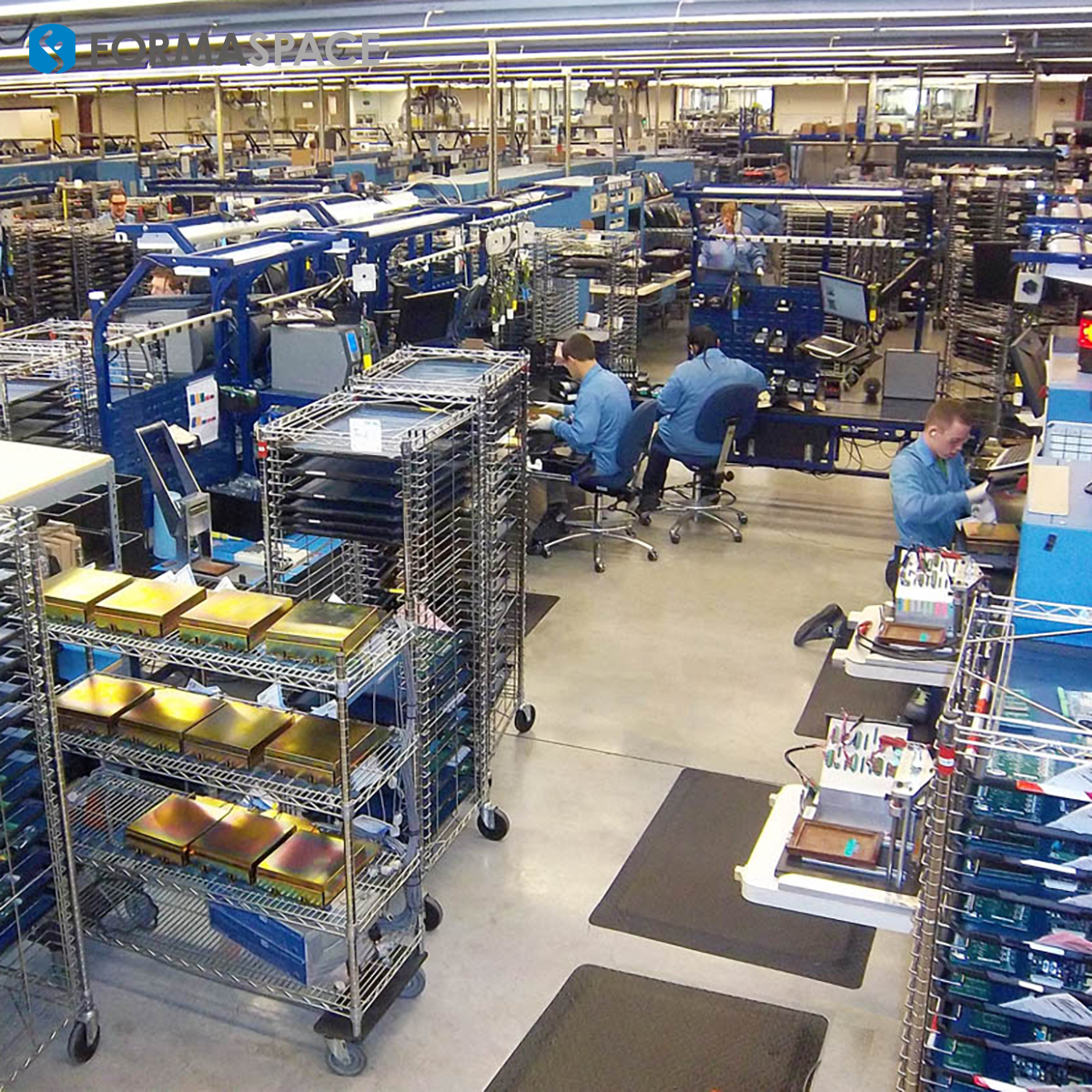 Electronics Assembly Line with Custom ESD Work Surface