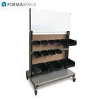 mobile bin cart with steel frame