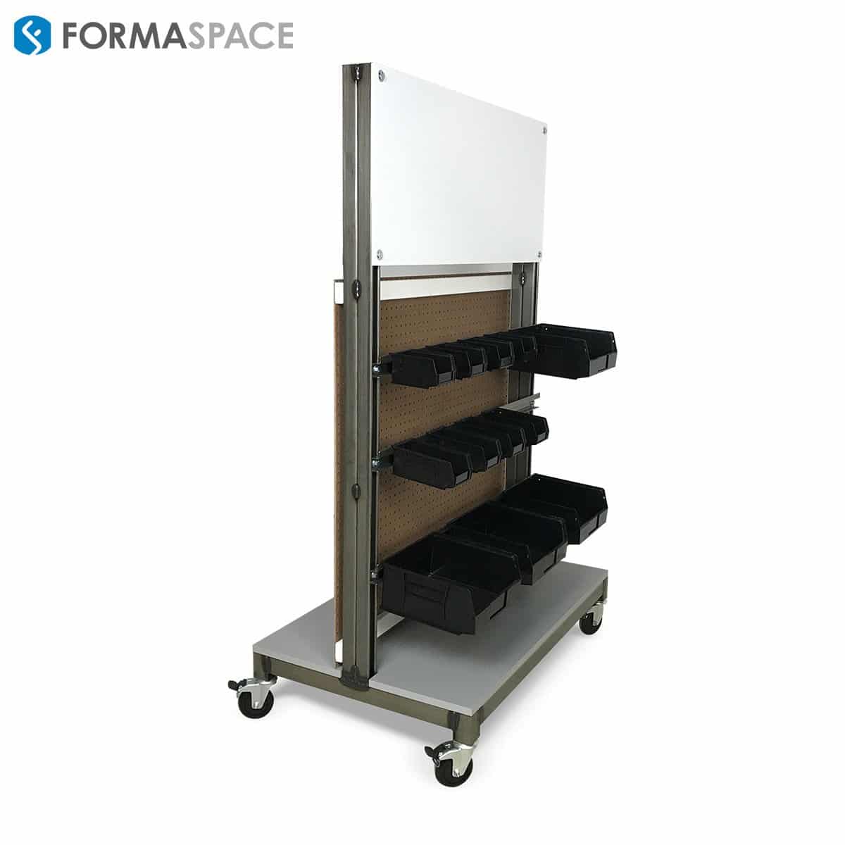 bin and pegboard combo cart