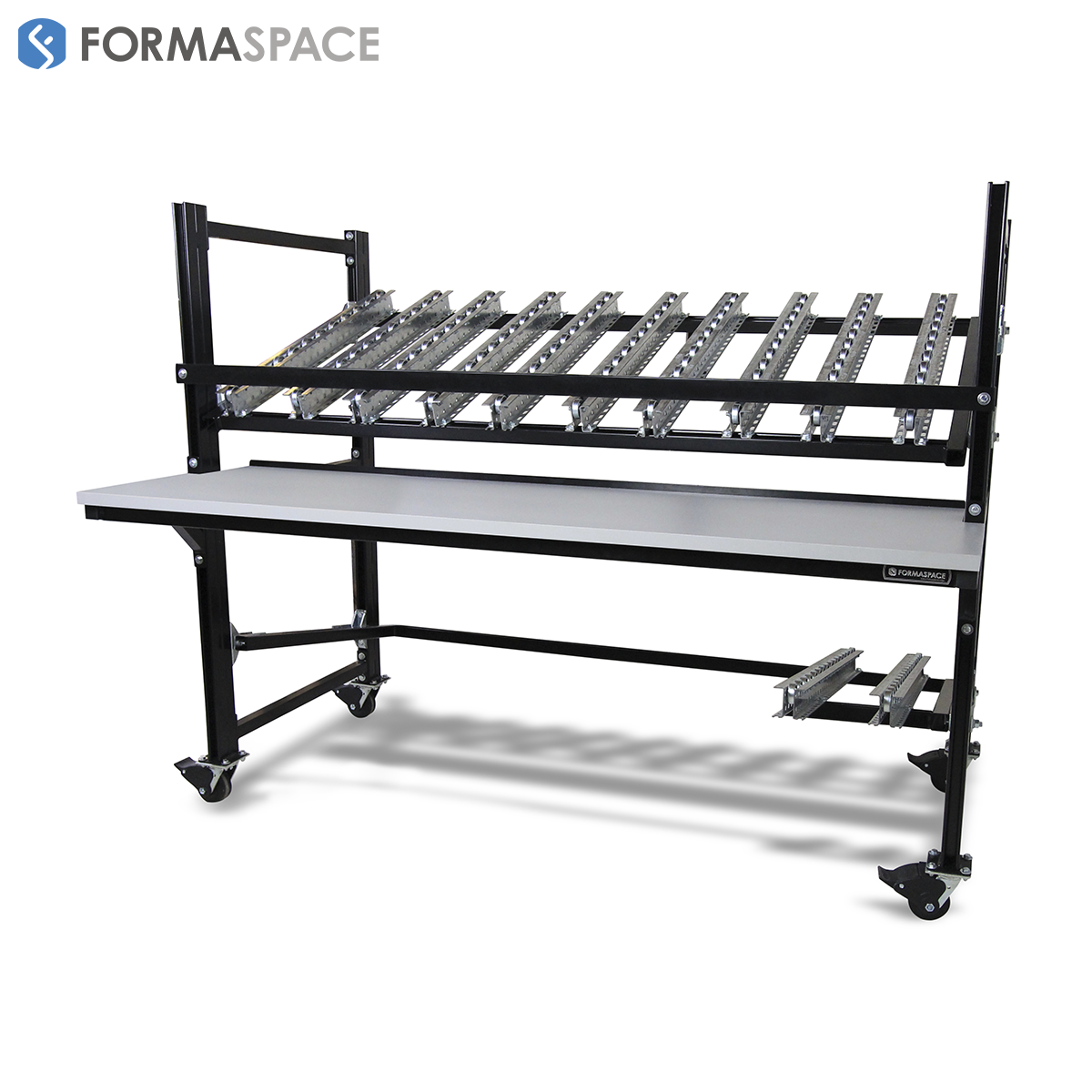 Mobile Flow Rack with Conveyor Rails