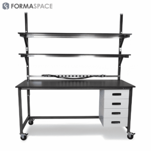 Phenolic Top Benchmarx with Drawers & Upper Shelves