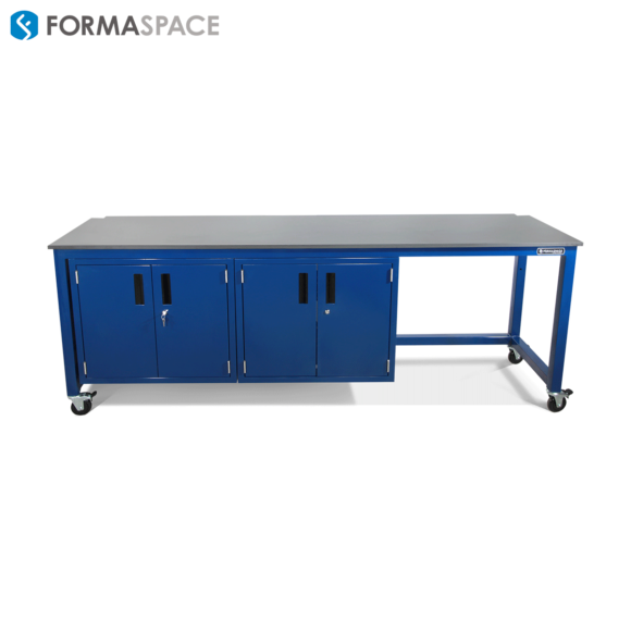 work surface with built-in storage