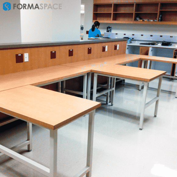 modular l-shaped laboratory stations