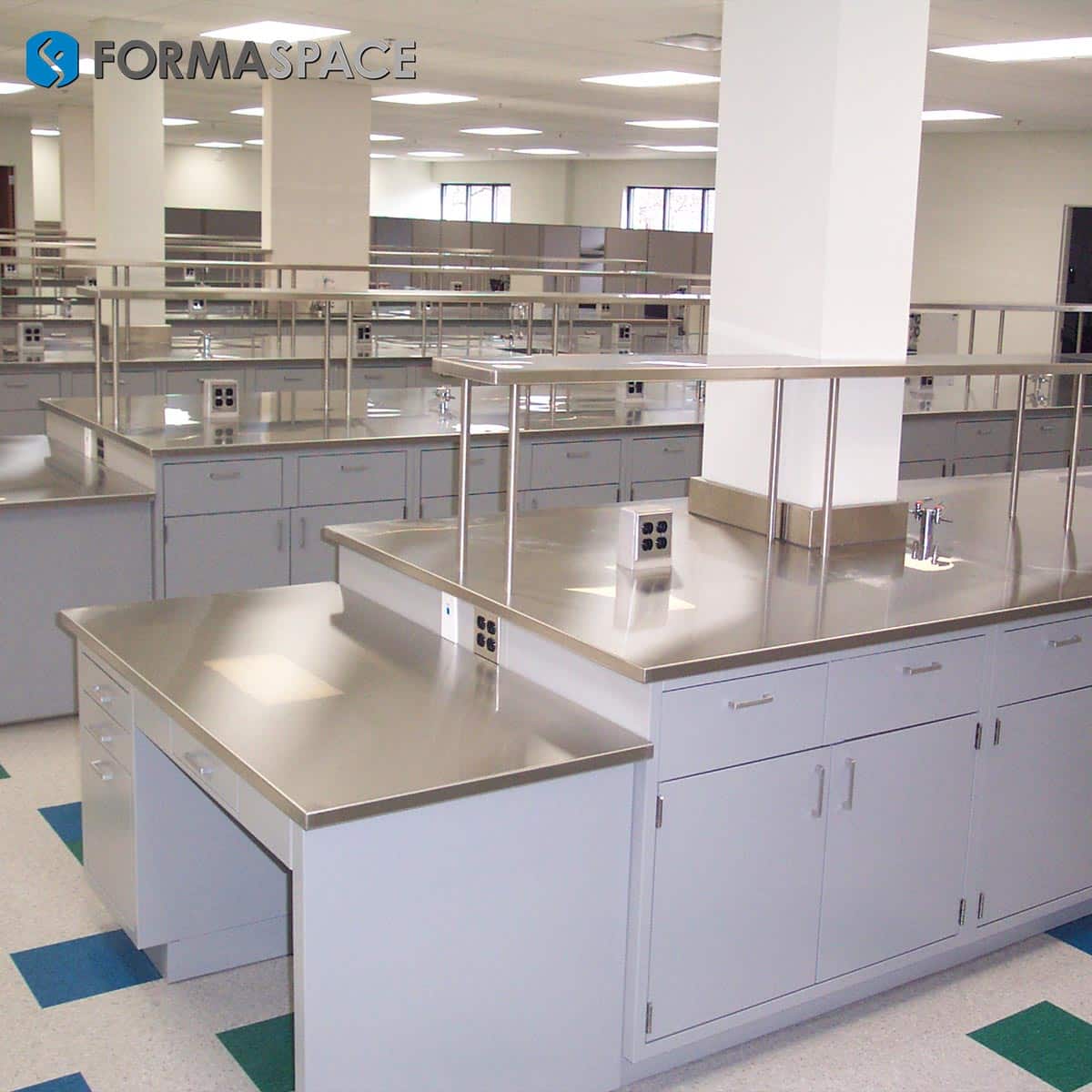 steel casework with stainless steel top