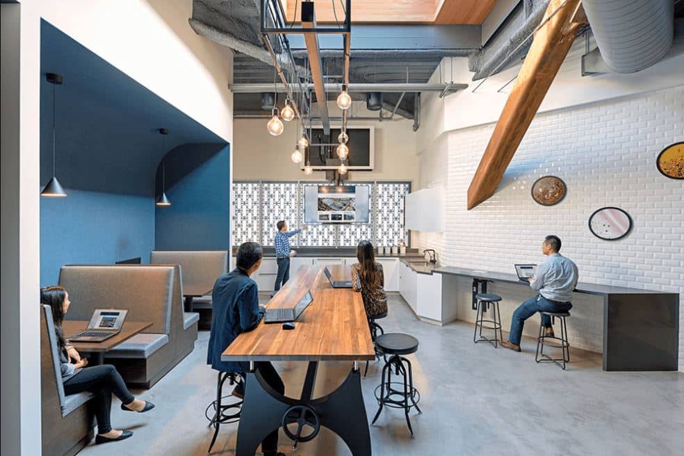 installed handcrank conference table