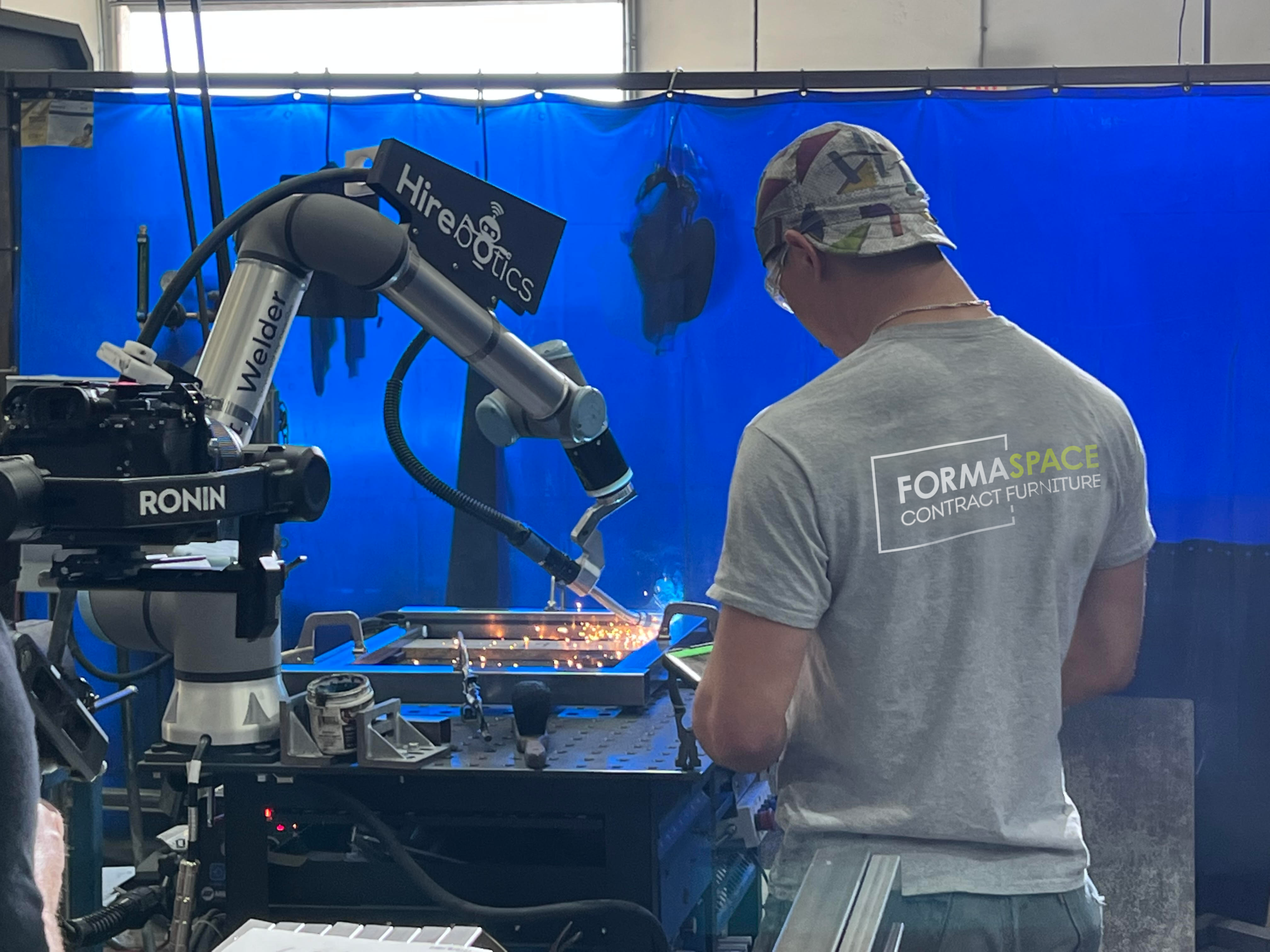 robot welder on the production line