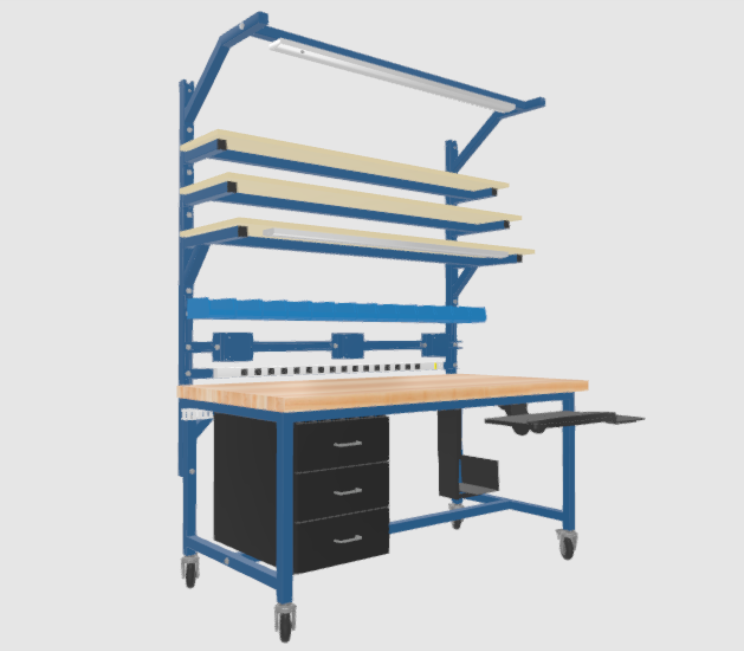 Benchmarx Assembly 60W x 30D x 30H, Details: Maple Worksurface