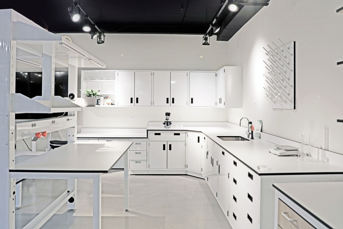 custom white casework