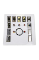 Services conduit ceiling panel for laboratories.