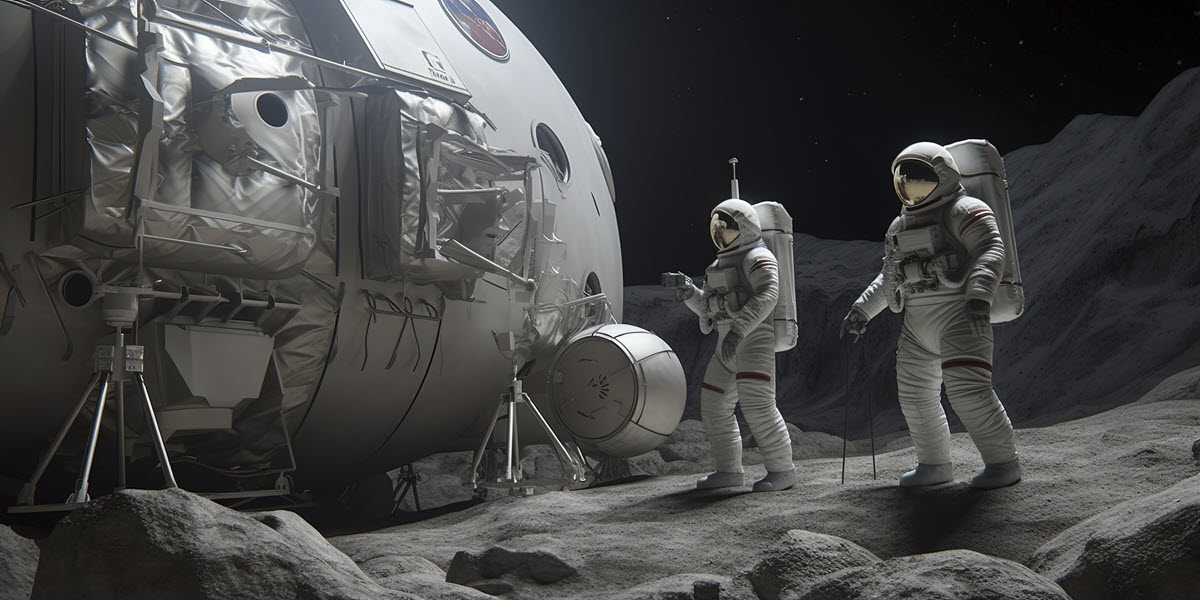 astronauts on the moon 