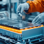 Manufacturing Worker designing EV Battery