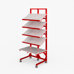 ESD vertical server storage with angled shelves featured
