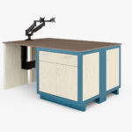 RGX workstation with integrated storage cabinets