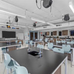 Science classroom with laboratory islands
