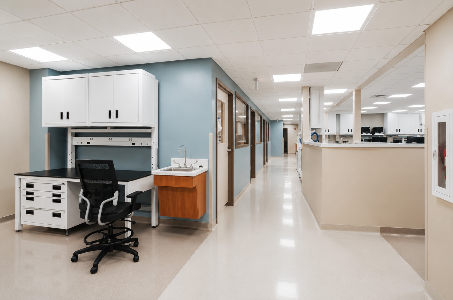 Courier and drop-off area after renovation